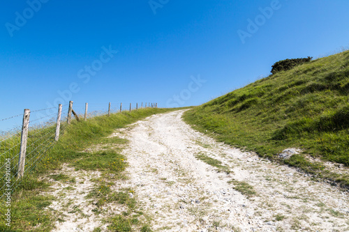 Chalk pathway leading up a hill © lemanieh