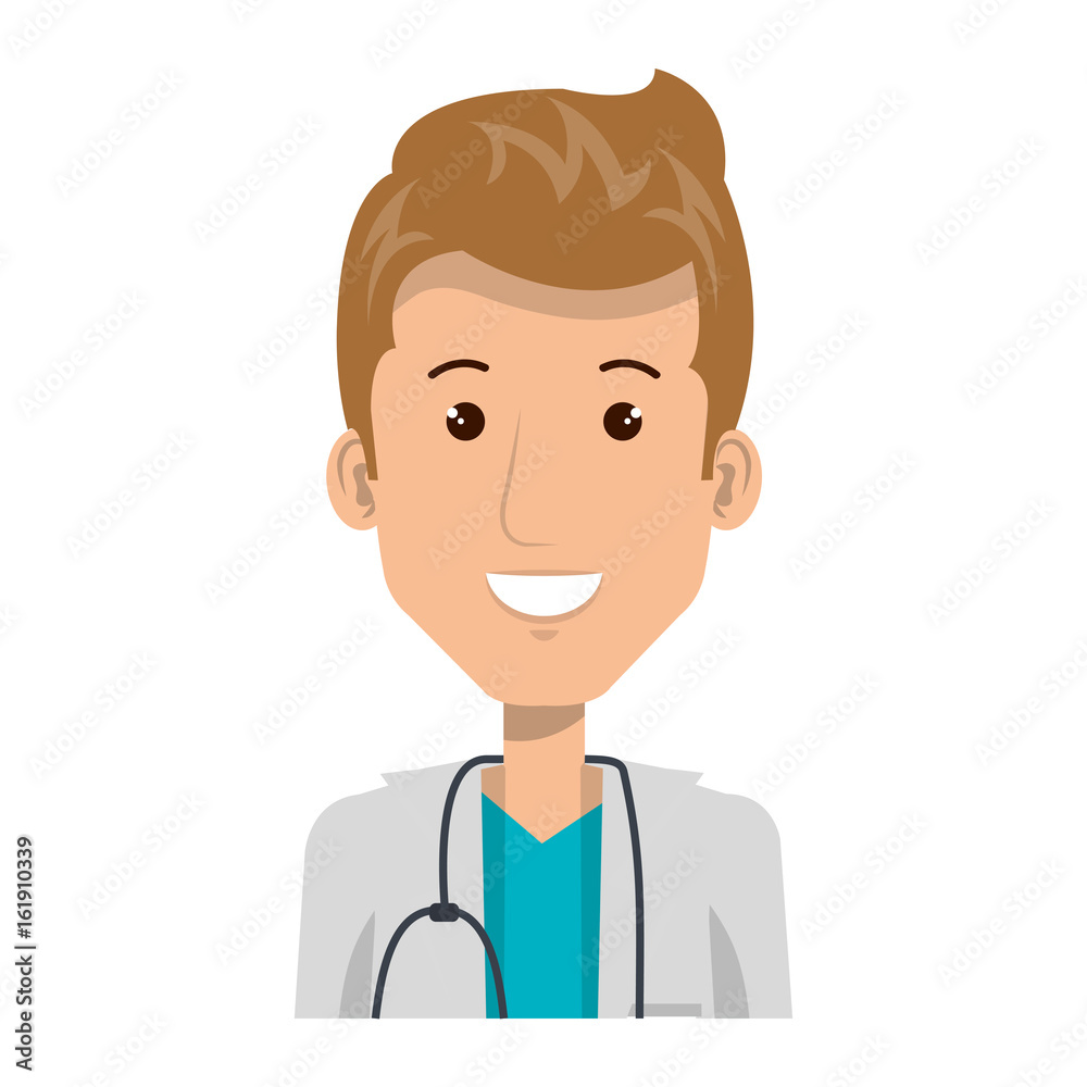 Professional man of health with stethoscope vector illustration design