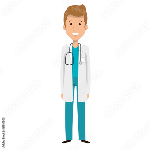 Professional man of health with stethoscope vector illustration design