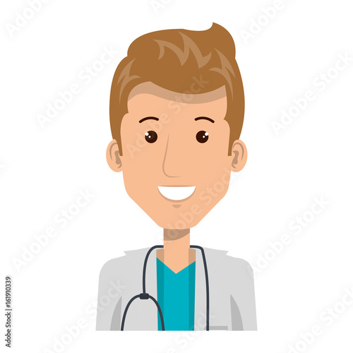 Professional man of health with stethoscope vector illustration design
