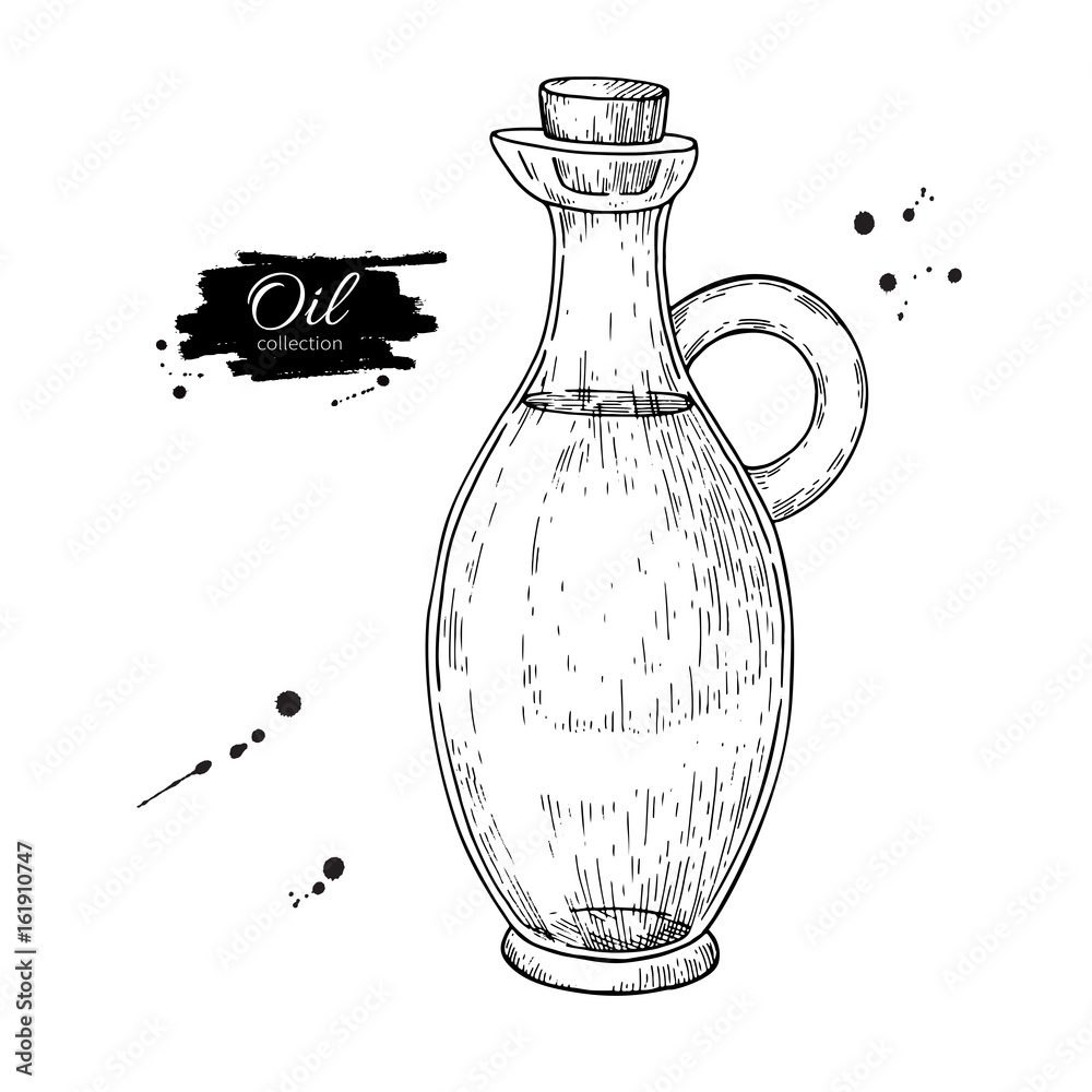 Glass Bottle With Cork Drawing