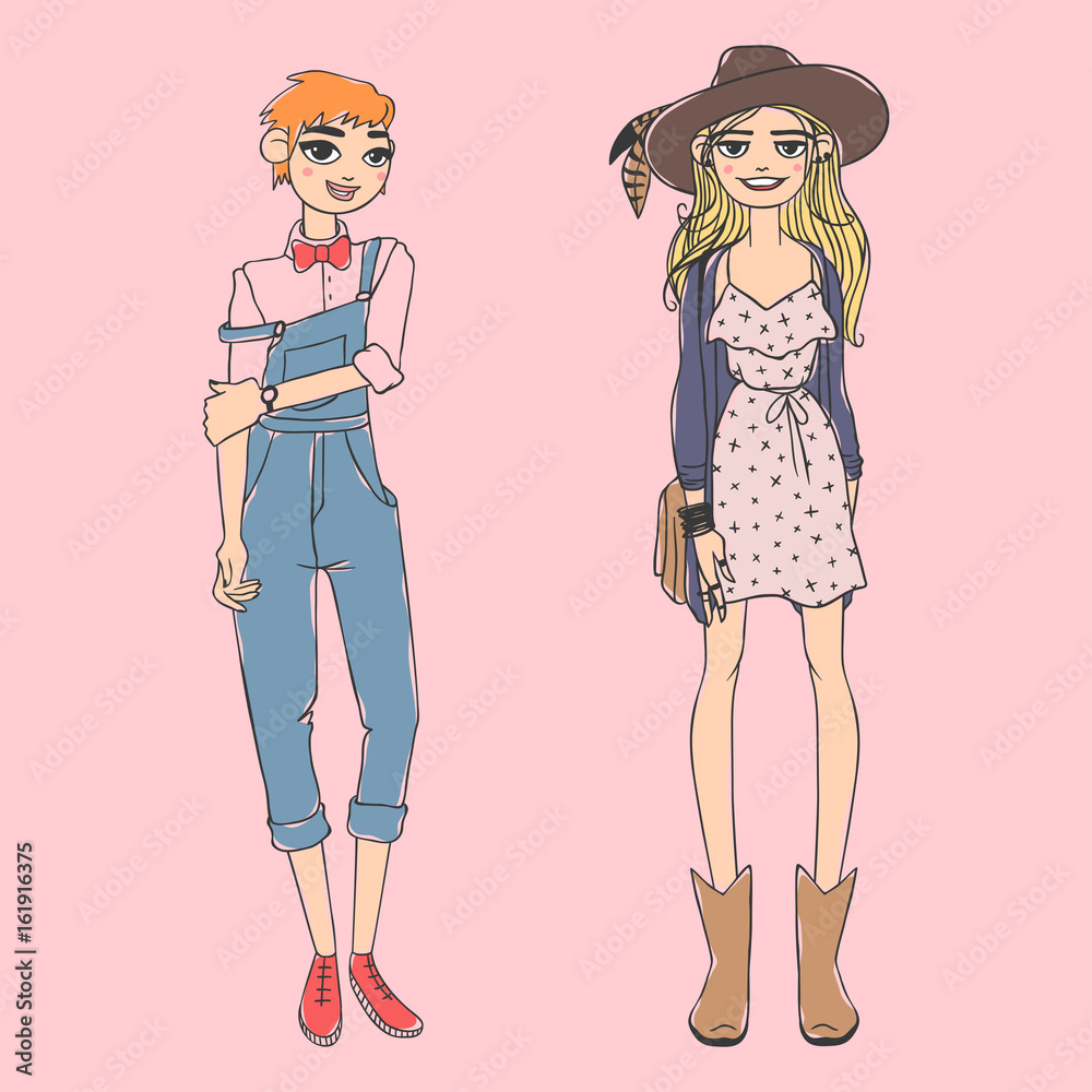 Fashion look girl beautiful girl woman female pretty young model style lady character vector illustration Fashion look girl beautiful girl woman female pretty young model style lady character vector illustration