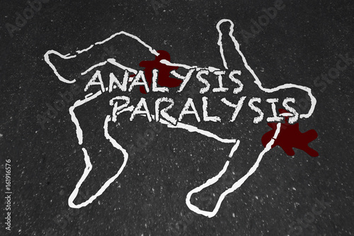 Analysis Paralysis Death by Overanalyzing Chalk Outline 3d Illustration photo