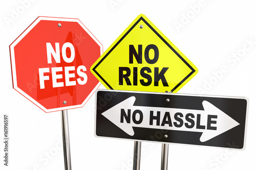 Carta da parati No Risk Fees Hassle Signs Road Street Best Choice 3d Illustration