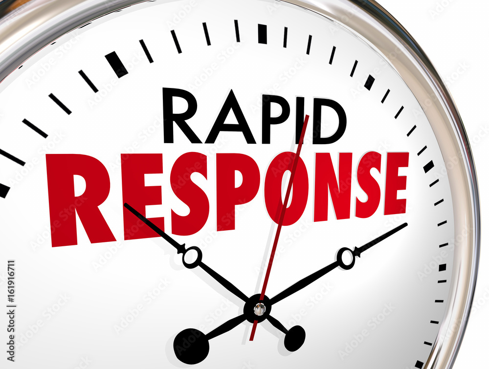 Rapid Response Clock Quick Fast Reaction 3d Illustration Photos | Adobe  Stock