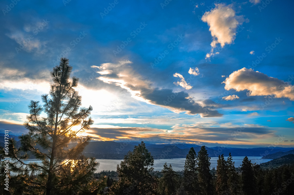 Sunset sky in Penticton, Okanagan Valley, BC, Canada - April 2017 Sunset sky in Penticton, Okanagan Valley, BC, Canada - April 2017
