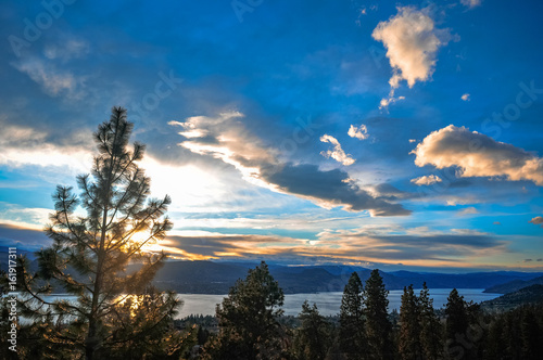 Sunset sky in Penticton  Okanagan Valley  BC  Canada - April 2017