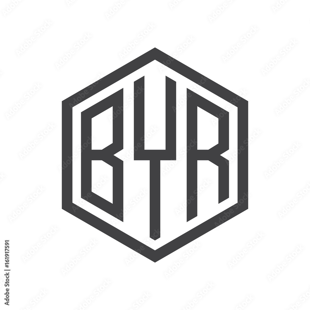 three-letter initials hexagon logo black three-letter initials hexagon logo black