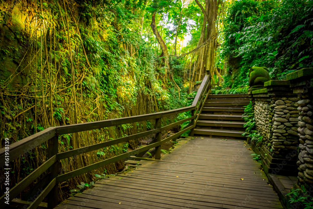 Dragon bridge at Ubud Sacred Monkey Forest Sanctuary, a nature reserve and Hindu temple complex in Ubud, Bali, Indonesia Dragon bridge at Ubud Sacred Monkey Forest Sanctuary, a nature reserve and Hindu temple complex in Ubud, Bali, Indonesia