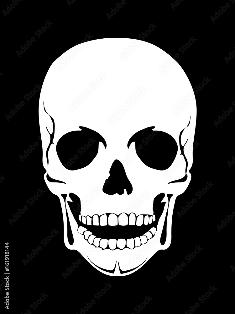 Silhouette Illustration of a human skull Vector