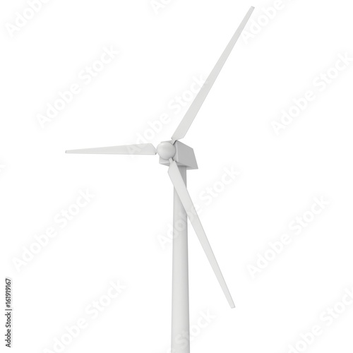 Wind turbine with propeller. Windmill generator 3D render isolated on white