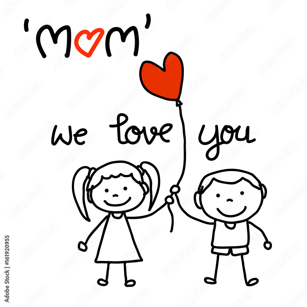 hand drawing cartoon character concept happy mothers day hand drawing cartoon character concept happy mothers day