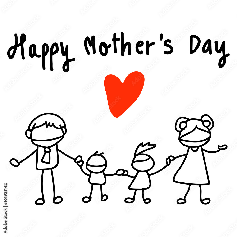 hand drawing cartoon character concept happy mothers day hand drawing cartoon character concept happy mothers day