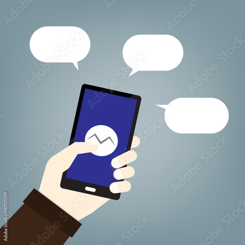 Fototapeta Naklejka Na Ścianę i Meble -  mobile phone text message balloons or chat box- vector icon