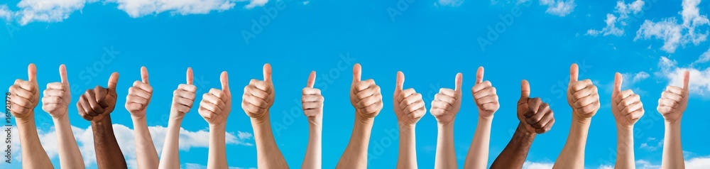 Diverse People Showing Thumb Up Sign Diverse People Showing Thumb Up Sign