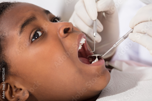 African Girl With Mouth Open During Oral Checkup