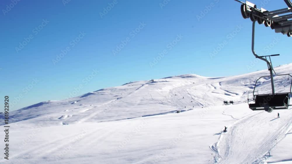 Cableway Ski Lifts in Farellones Winter Mountain Ski Resort in Chile Cableway Ski Lifts in Farellones Winter Mountain Ski Resort in Chile