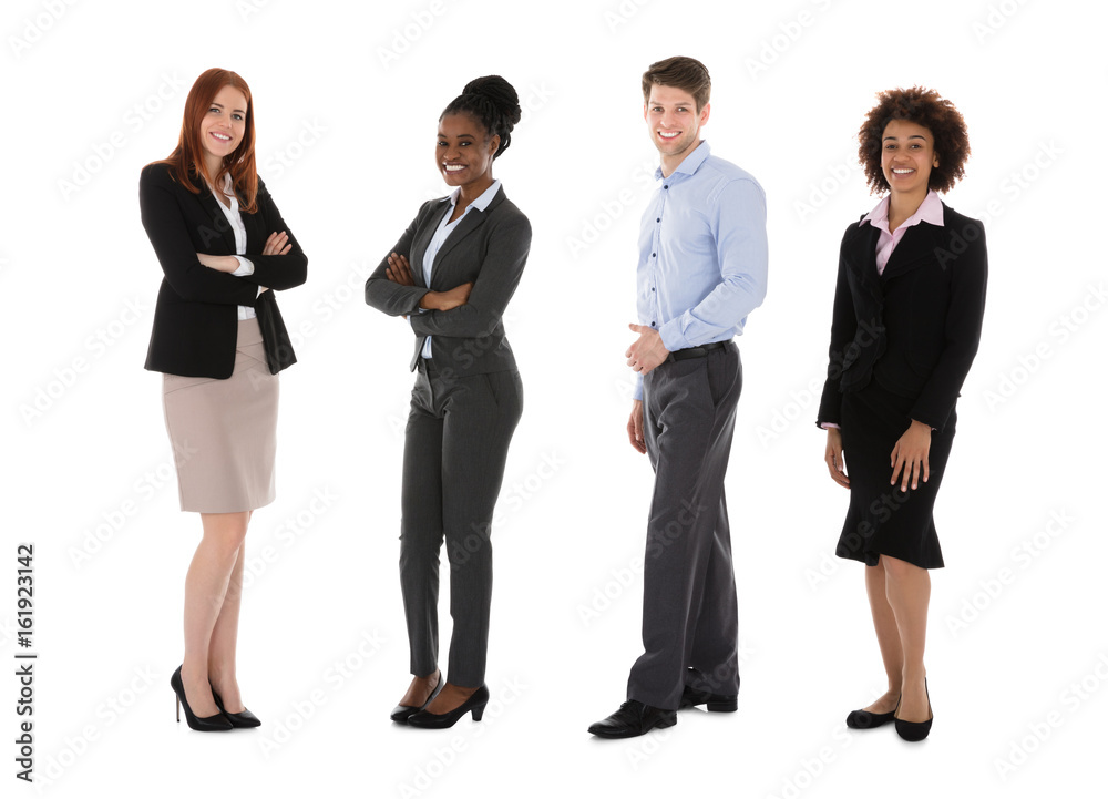 Portrait Of Young Smiling Businesspeople Portrait Of Young Smiling Businesspeople
