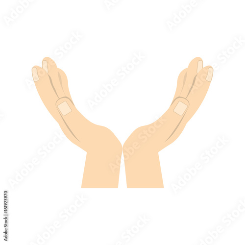 isolated open hands icon vector illustration graphic design