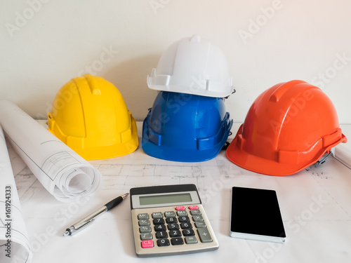 Engineering working on table,Business concept