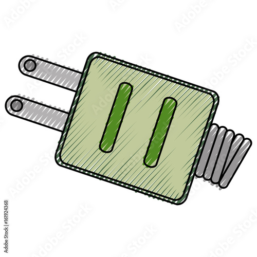 isolated ecologic electric plug icon vector illustration graphic design