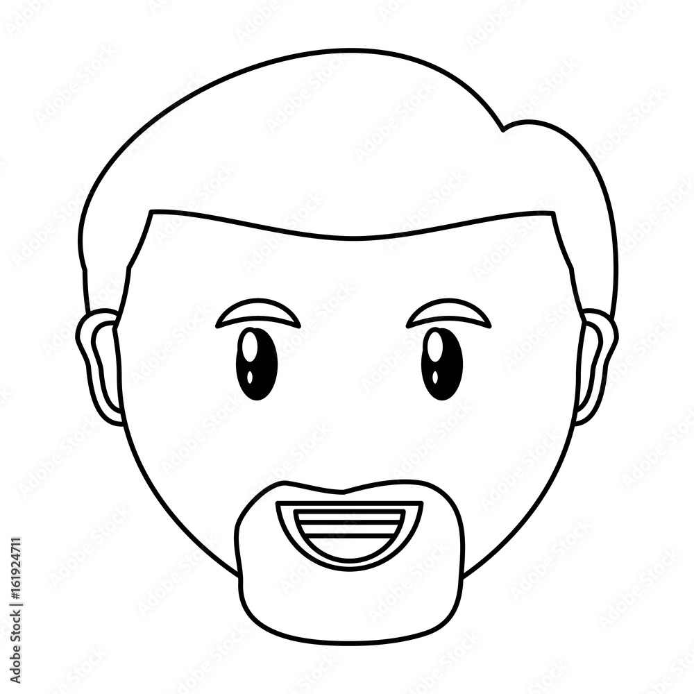 Adult face cartoon icon vector illustration graphic design