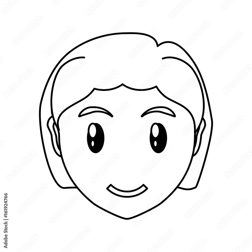 Fototapeta premium woman face cartoon icon vector illustration graphic design