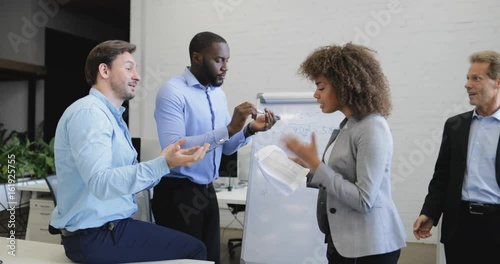 Business People Group Argue On Meeting, Team Conflict, Businesspeople Having Problem While Working Together Slow Motion 60