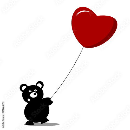 Bär mit Herz Ballon
