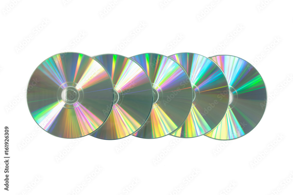 Several CD / DVD on isolated white background Several CD / DVD on isolated white background