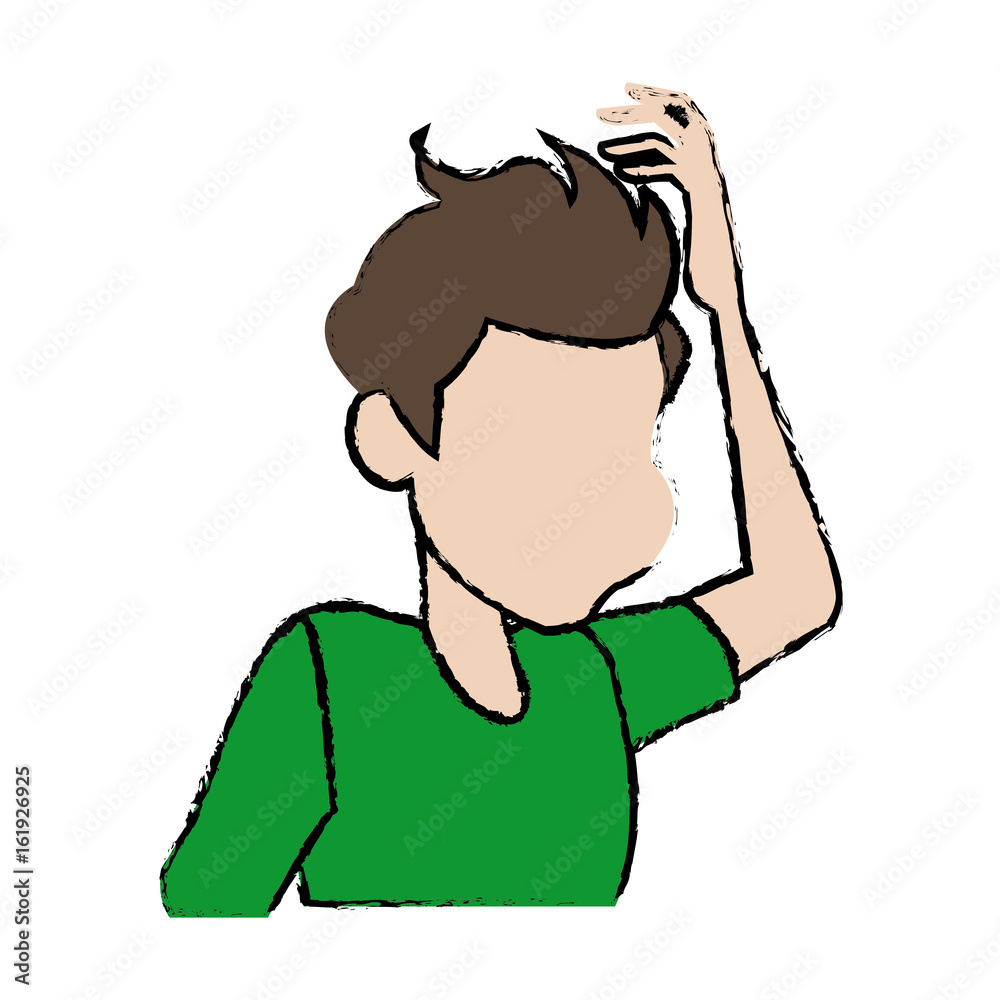 Fototapeta premium sick man unhappy character healthcare cartoon vector illustration