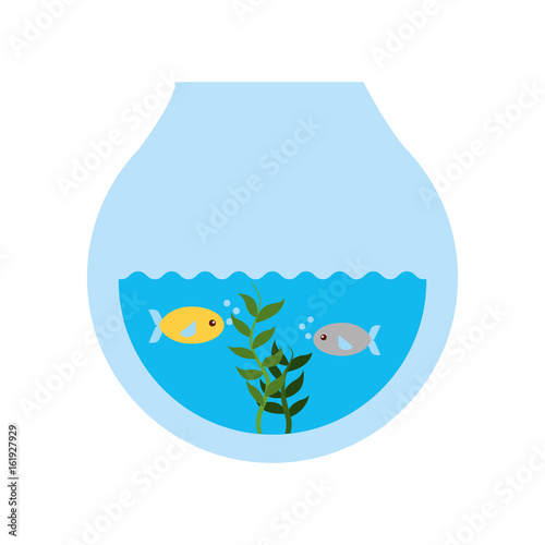fishs in aquarium icon vector illustration design