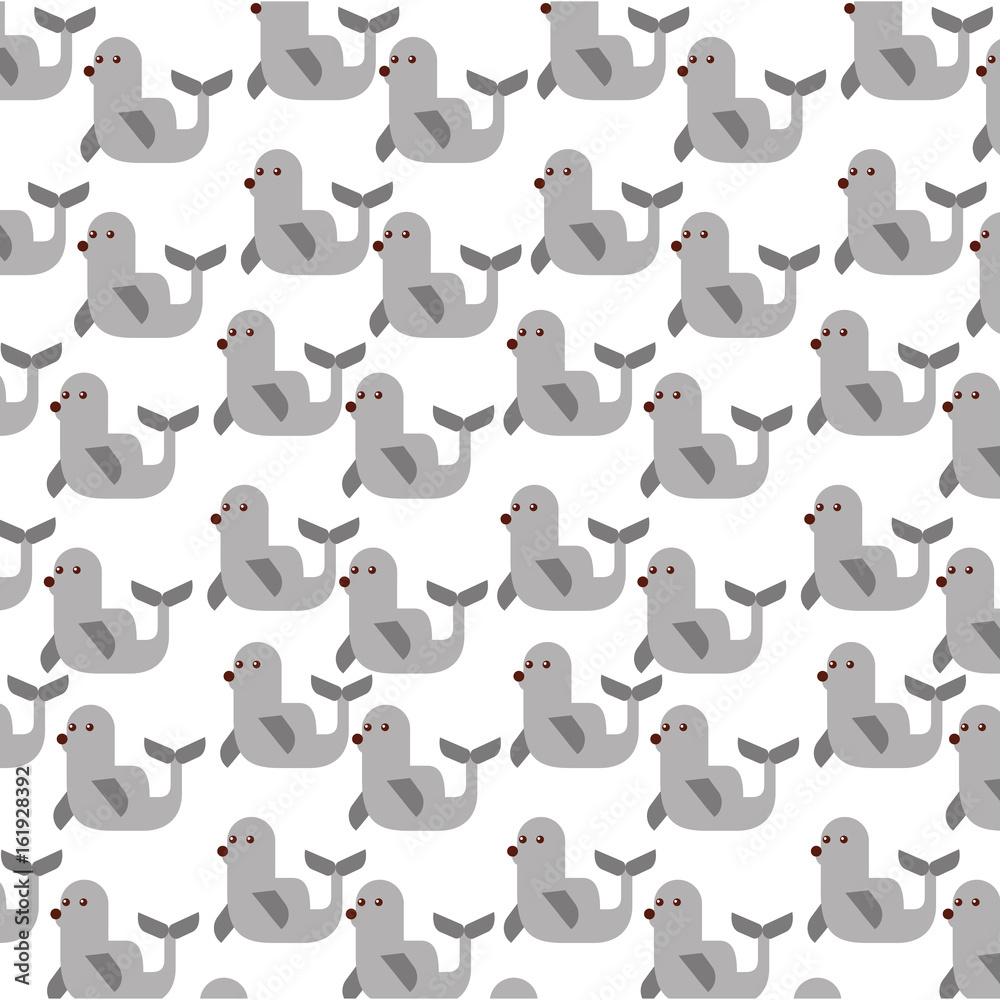 cute seal pattern background vector illustration design