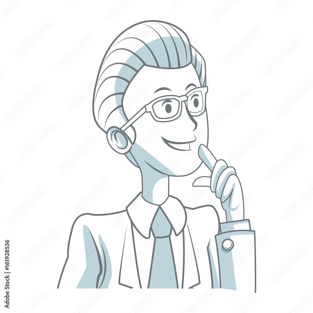 portrait male business man cartoon work people vector illustration portrait male business man cartoon work people vector illustration