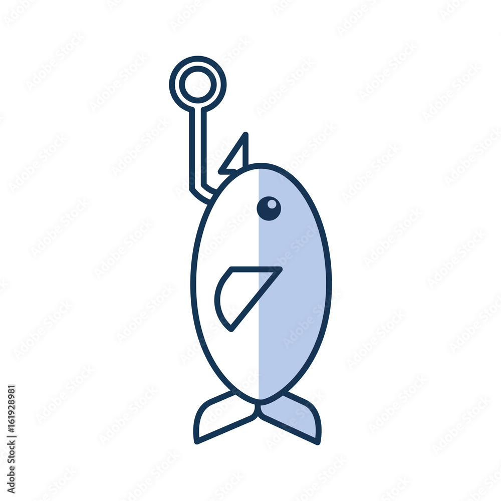 Fishhook with fish icon vector illustration design Fishhook with fish icon vector illustration design