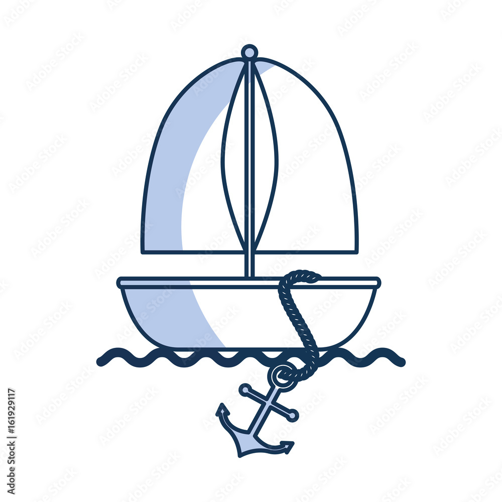 sailboat marine isolated icon vector illustration design