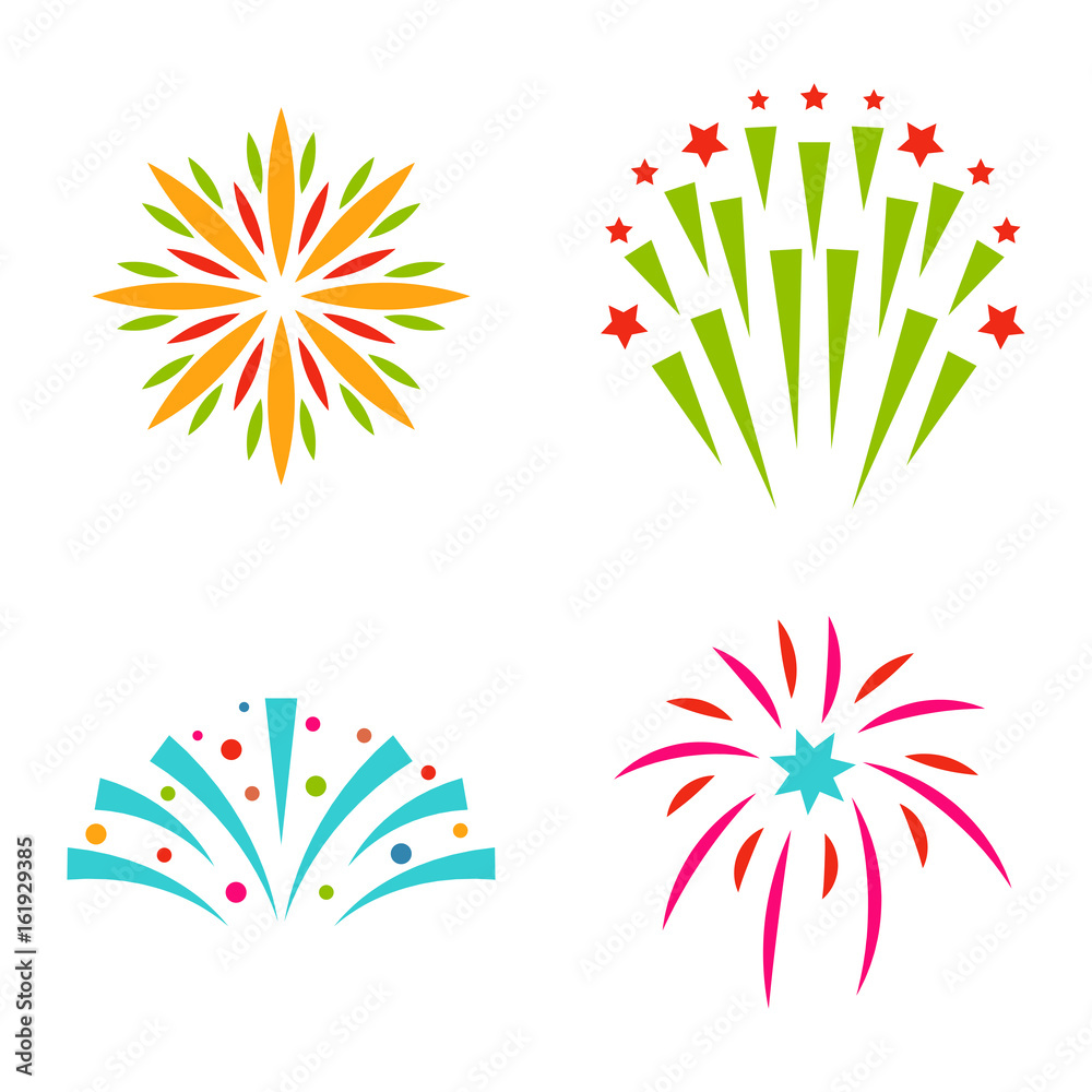 Firework vector illustration celebration holiday event night explosion light festive party