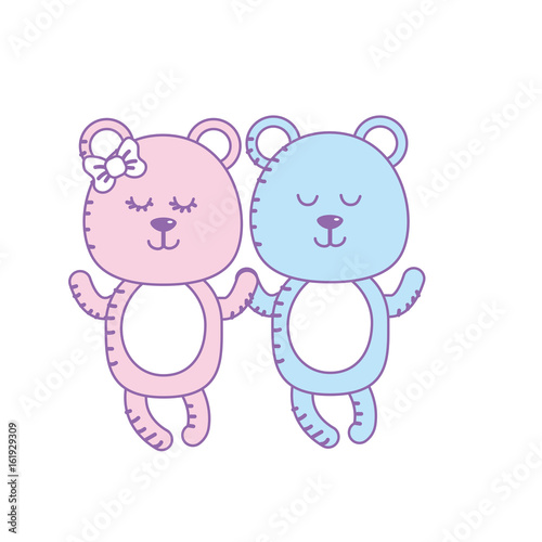 cute animal couple bear together