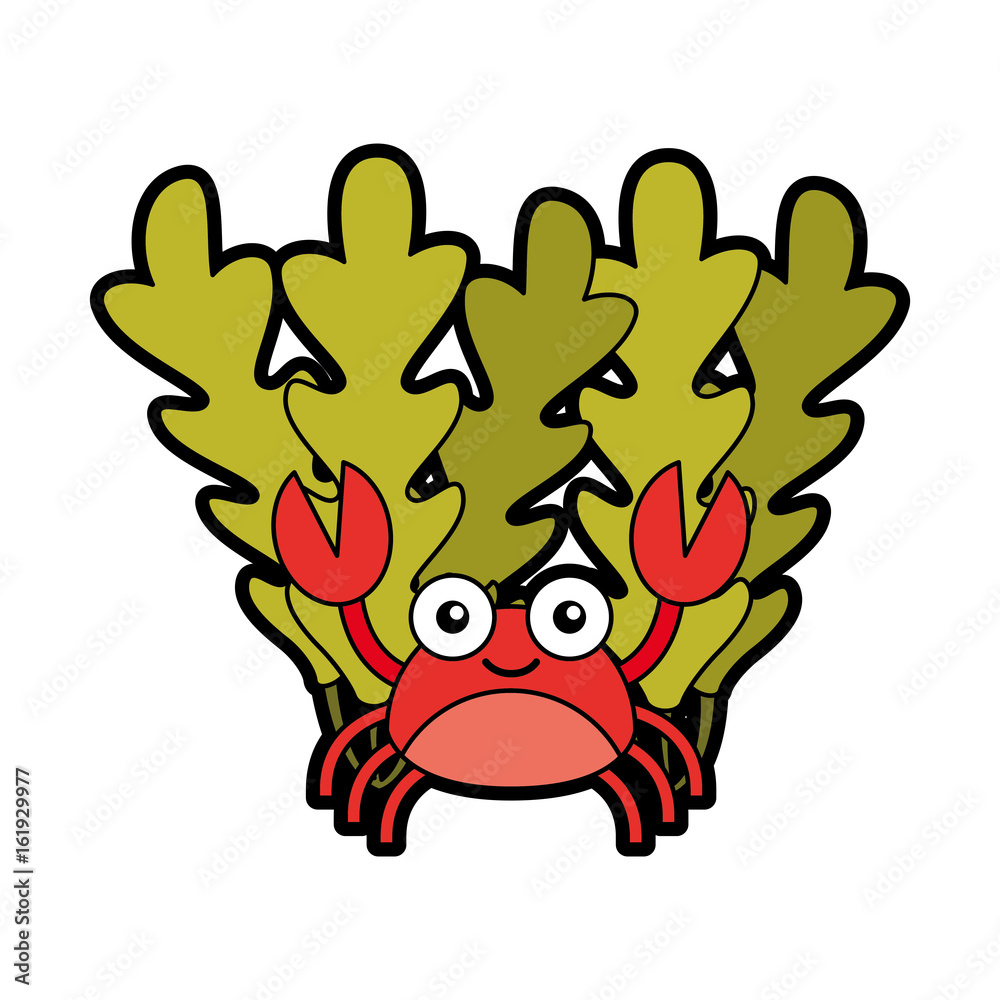 cute crab sealife character vector illustration design cute crab sealife character vector illustration design