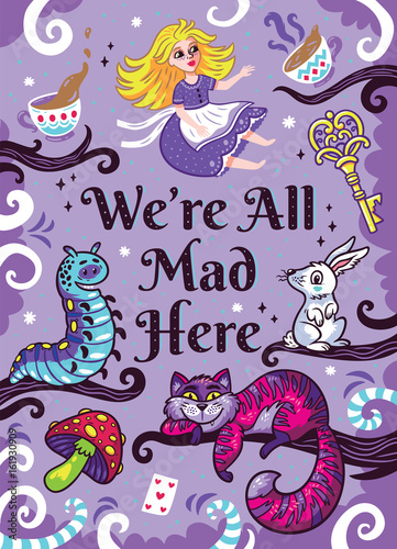 Print with characters from Alice in wonderland