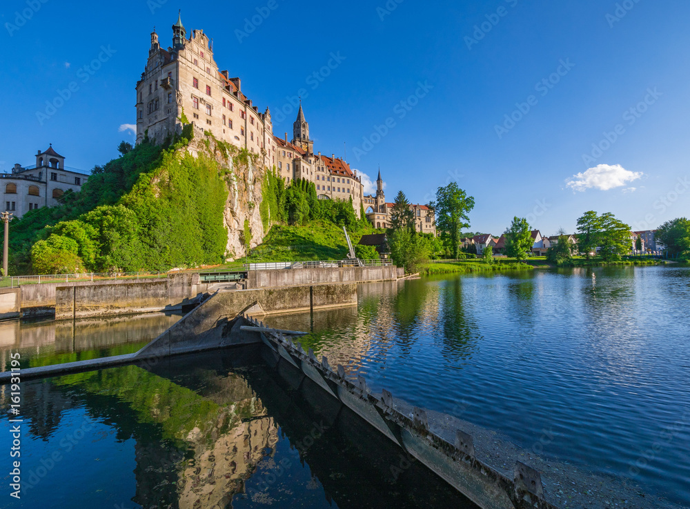 Fototapeta premium Sigmaringen Castle, Upper Danube nature park, Swabian Alb Baden Wurttemberg, Germany, Europe