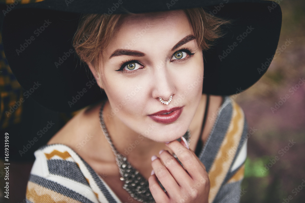 Portrait of beautiful boho woman Portrait of beautiful boho woman