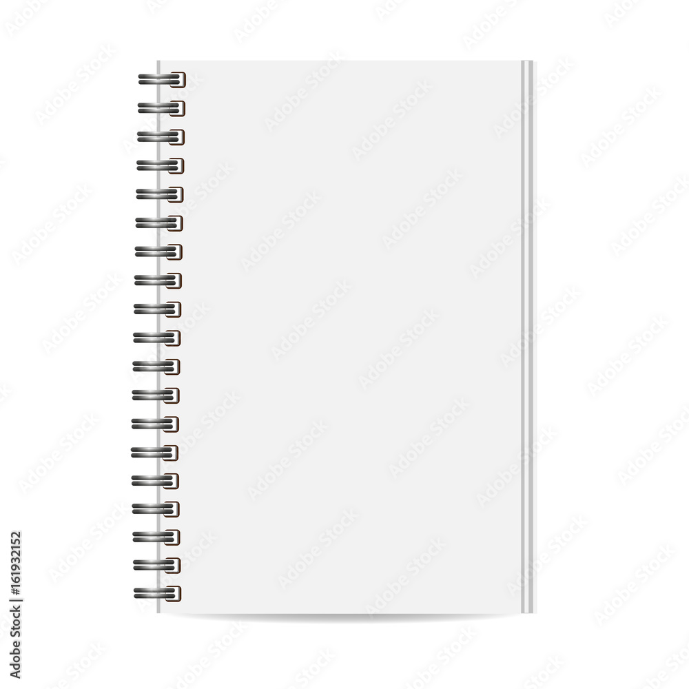 Blank realistic closed spiral notebook isolated on white background. Vertical copybook. Template, mock up of organizer or diary. Vector Blank realistic closed spiral notebook isolated on white background. Vertical copybook. Template, mock up of organizer or diary. Vector