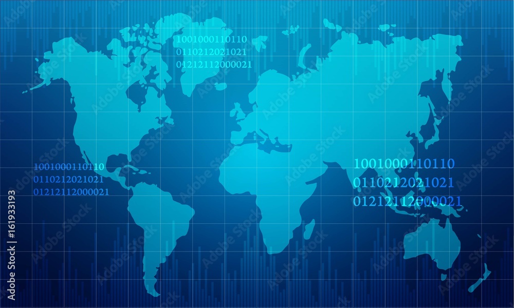 abstract world map in technology design background abstract world map in technology design background