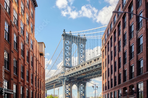 Manhattan Bridge seen from Dumbo, New York, USA. photo
