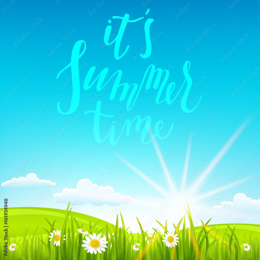 Beautiful summer background and sun