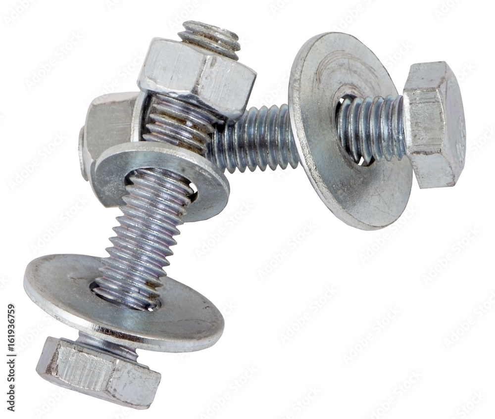 Stainless steel bolt and nut foto de Stock Adobe Stock