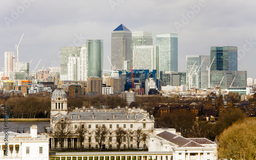 London cityscape seen from Greenwich park