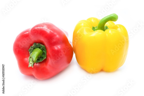 Colors of Paprika or bell peppers, isolated on a white background