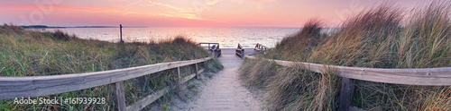 Fototapeta Panorama plaży Zachód słońca